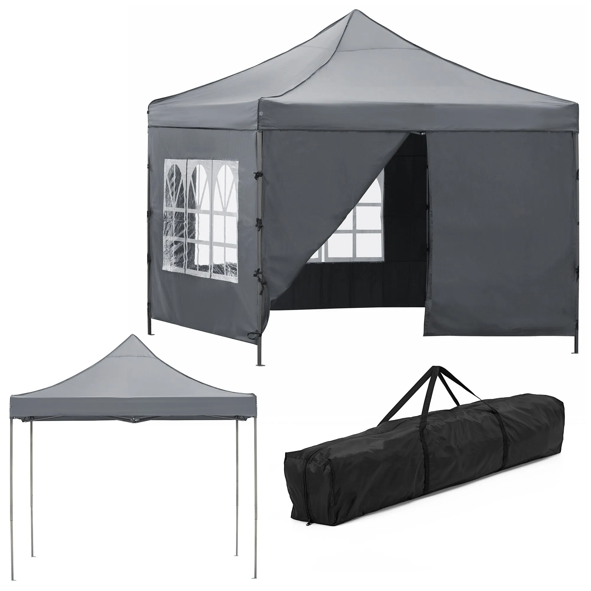 vrtni šator, dimenzija 3 × 3 m, tamnosive boje - slika 3
