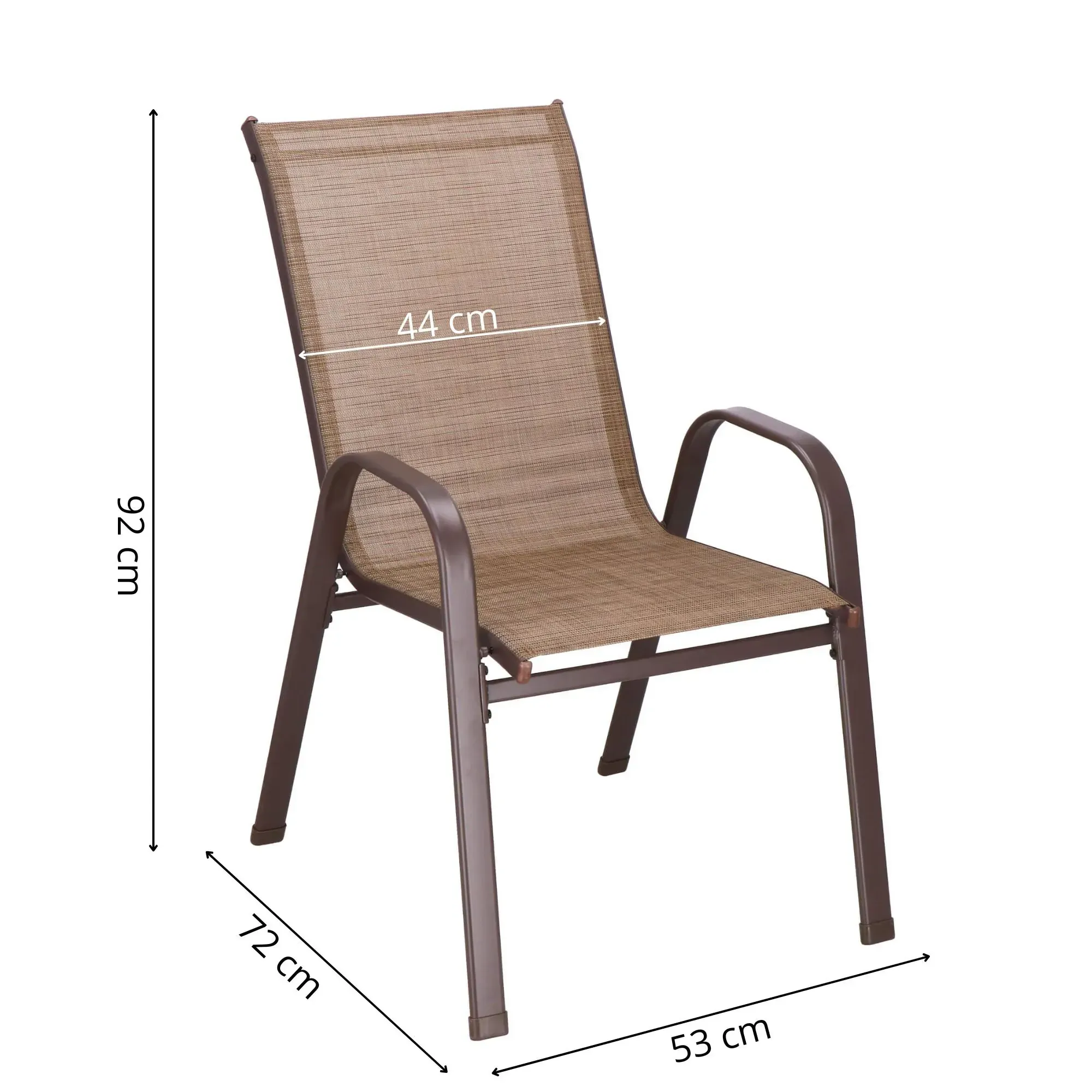 springos metalne vrtne stolice 73 x 55,5 x 93 cm (4 kom.) smeđa - slika 2