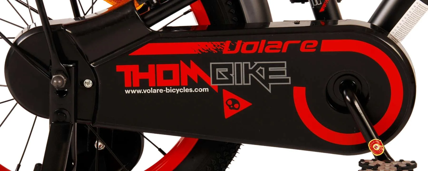 dječji bicikl volare thombike 16" s dvije ručne kočnice crno-crveni - slika 7