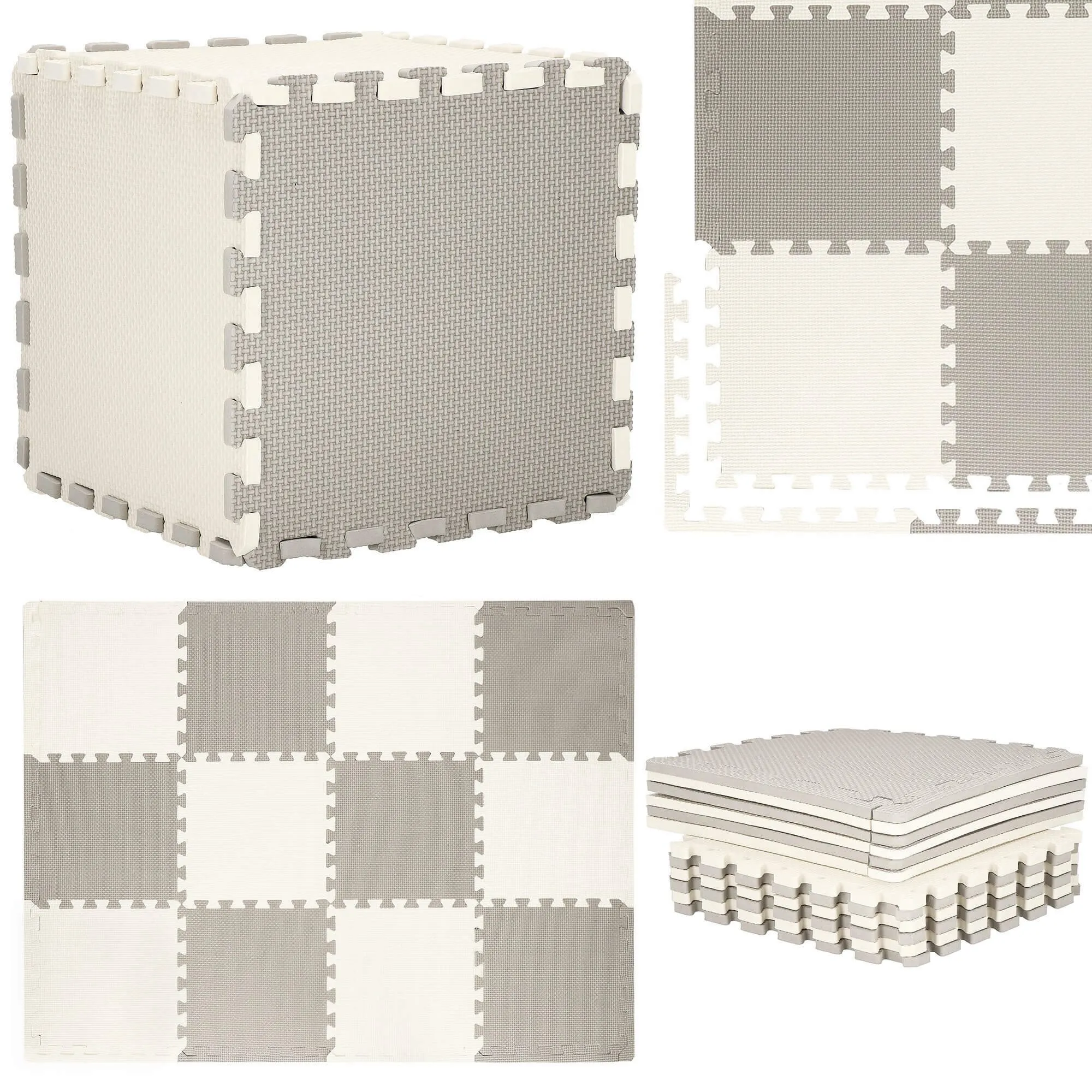 pjenasta podloga puzzle 30x30 cm krem-siva - slika 3