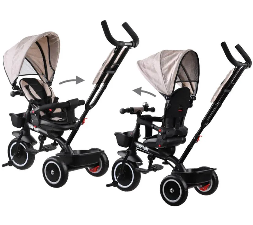 dječji tricikl 3u1 tiny bike bež - slika 14