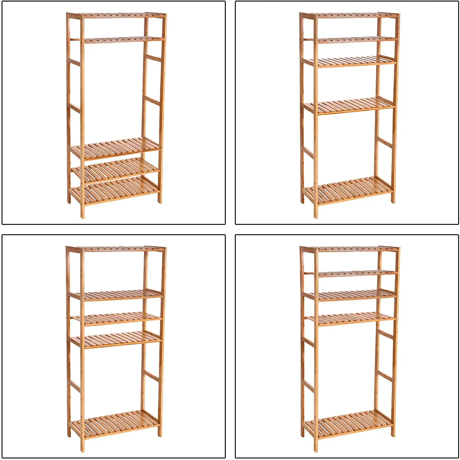polica od bambusa 60 x 26 x 130 cm - slika 6