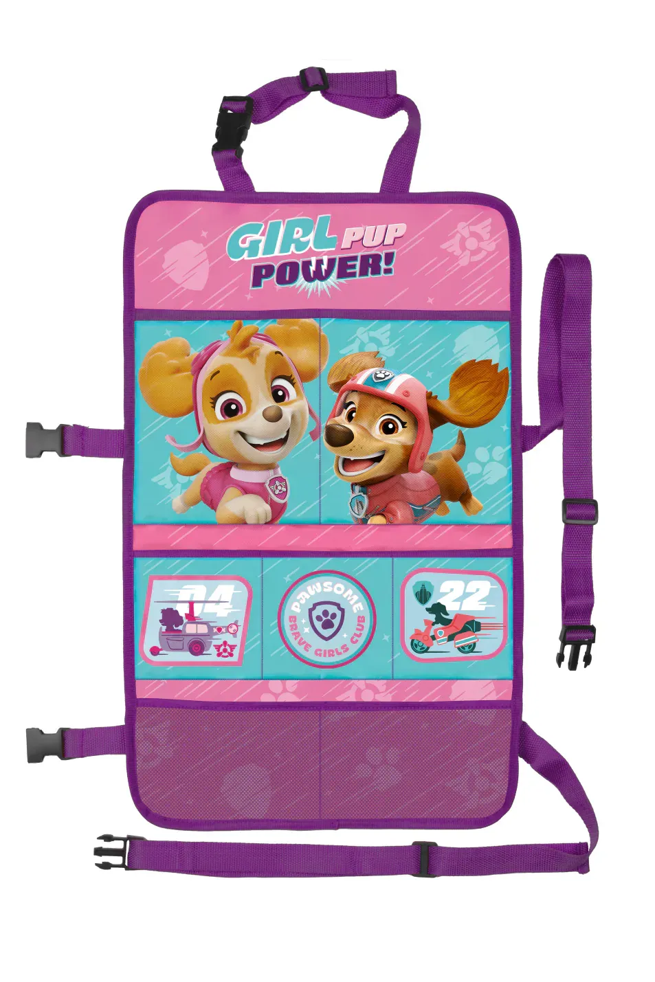 dječji organizator za auto 2u1 paw patrol roza - slika 2