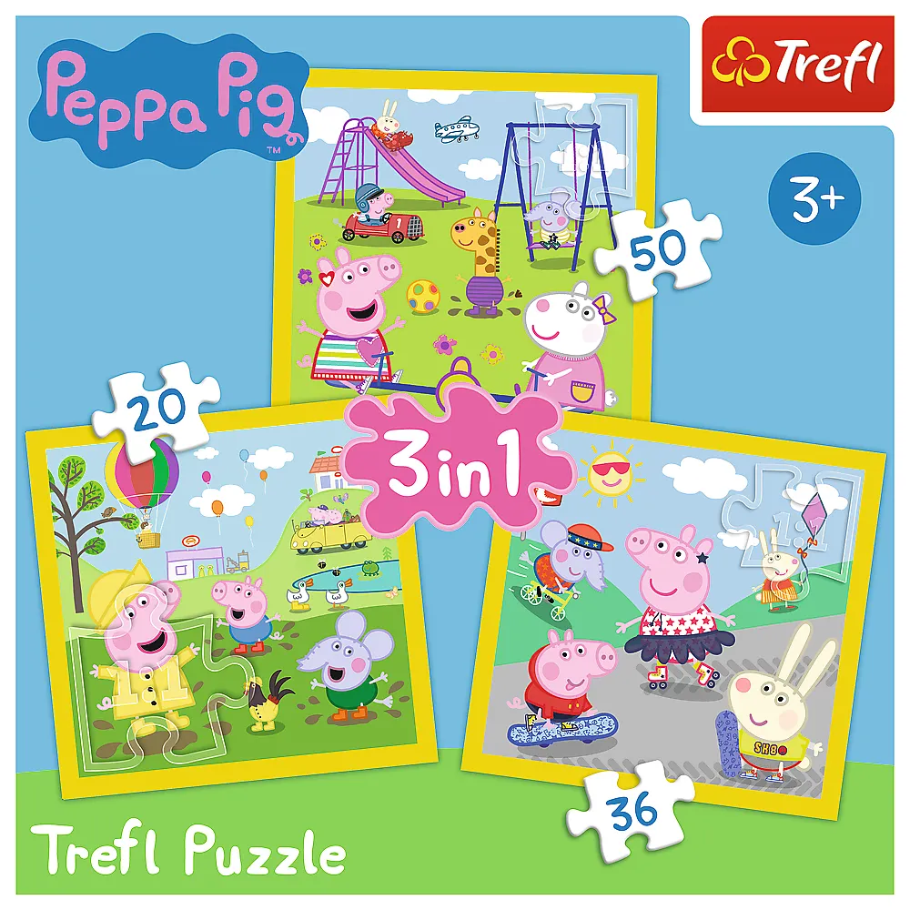 puzzle - 3u1 - peppa's happy day - peppa pig trefl 34849 - slika 6