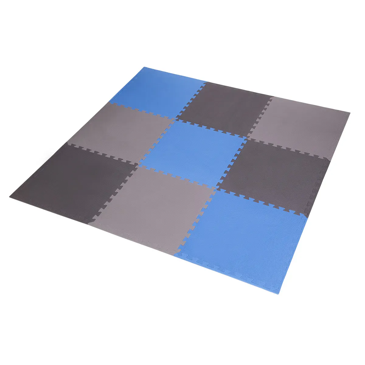 set od 9 zaštitnih podloga u obliku slagalice za teretanu 60x60x1,0 cm plavo siva - slika 2
