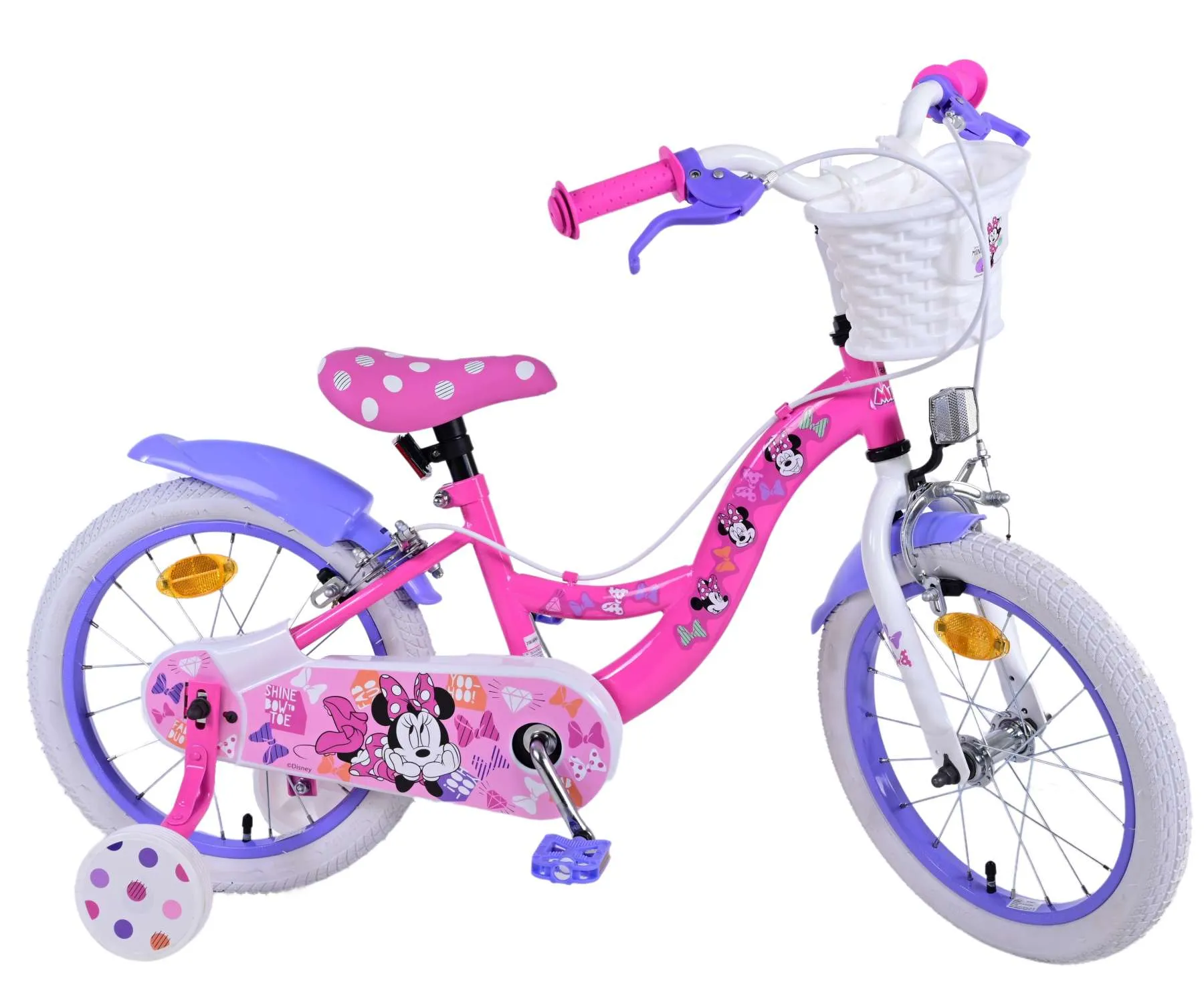 volare dječji bicikl minnie 16" s dvije ručne kočnice roza - slika 3