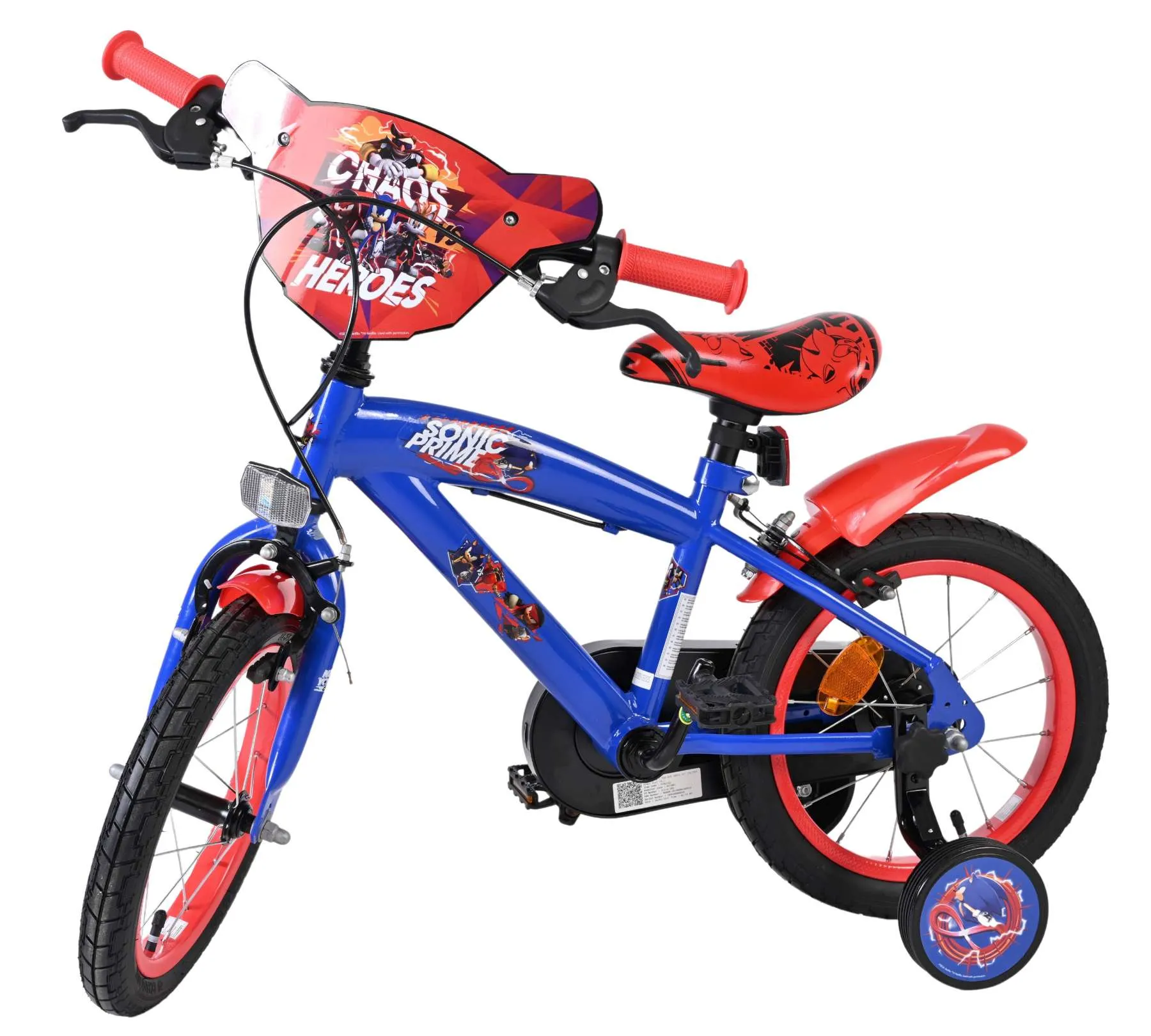 volare dječji bicikl sonic prime 14″ plavo-crvene boje, s dvije ručne kočnice - slika 9
