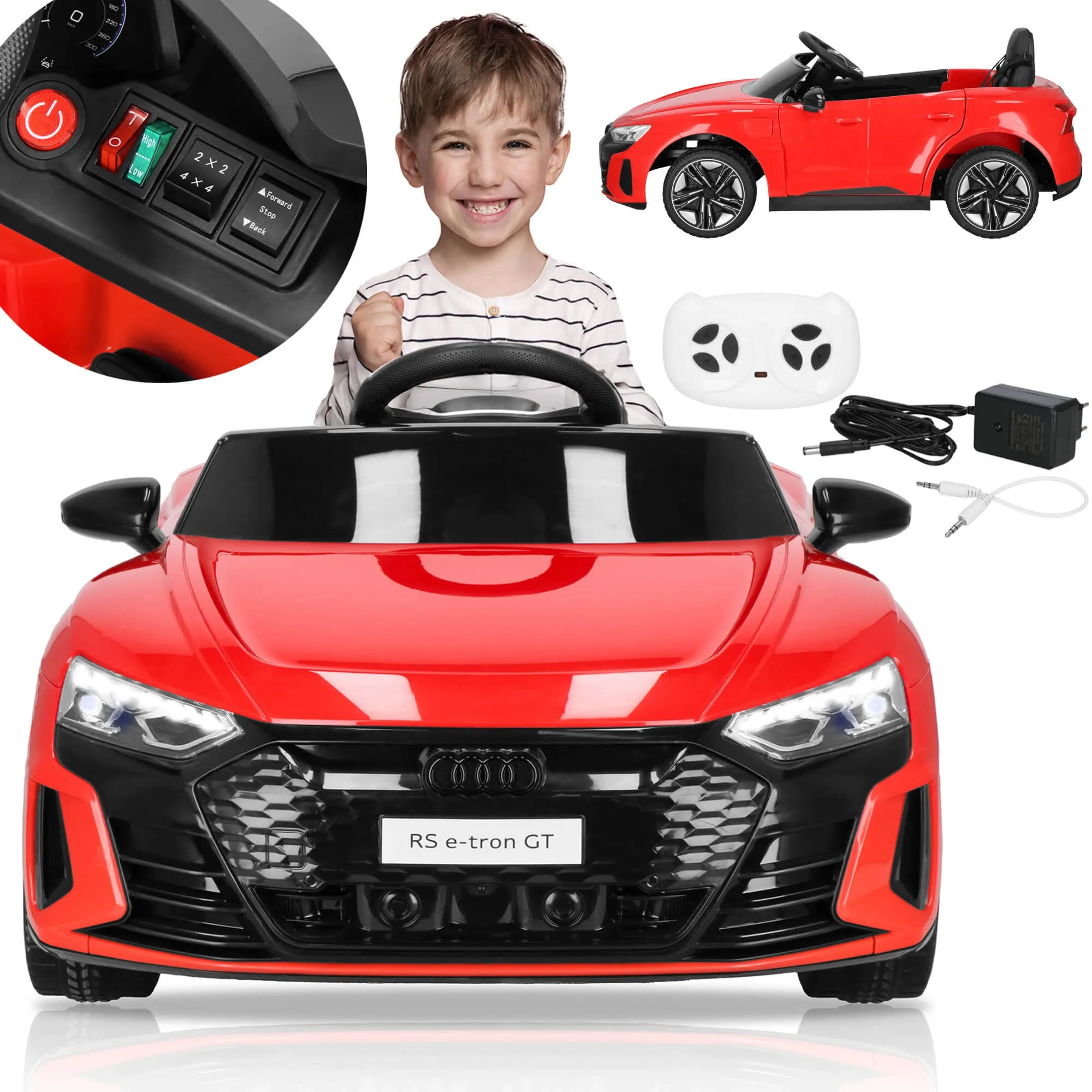 dječji automobil na akumulator audi, crveni 103 x 58 x 41 cm - slika 3