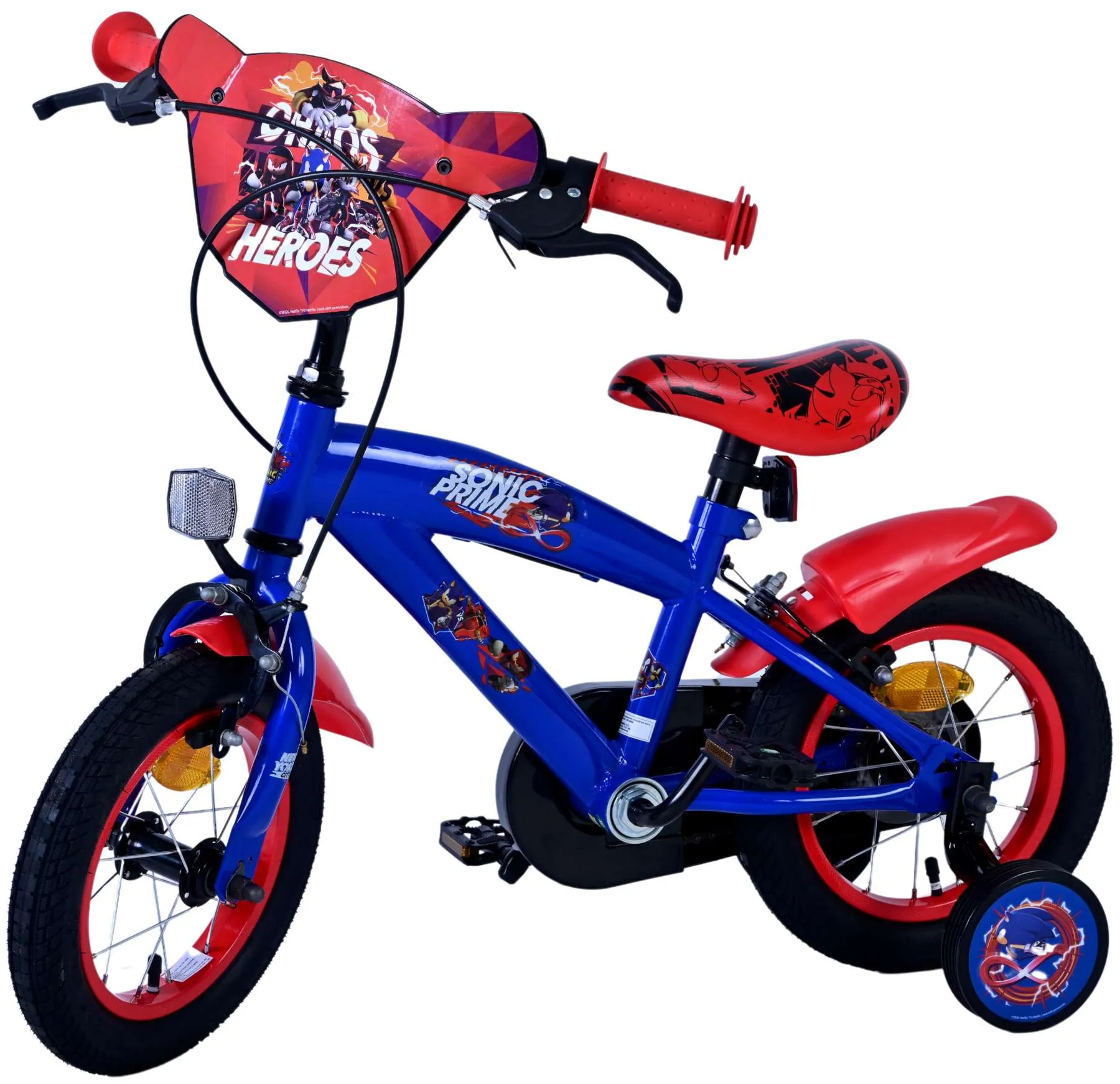 dječji bicikl sonic prime 12" plavo crveni s 2 ručne kočnice - slika 10