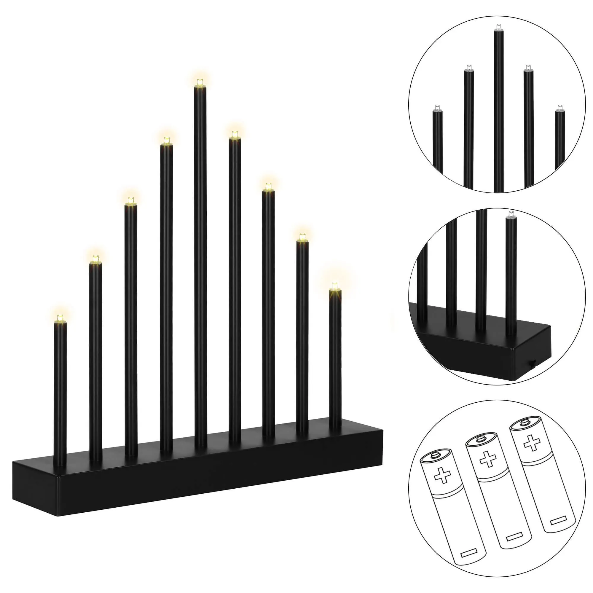 springos dekorativni svijećnjak, 9 led, toplo bijela - slika 9