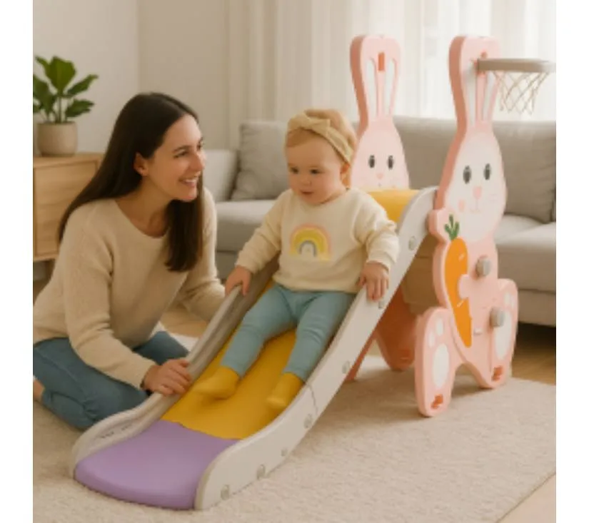 mamakids dječji tobogan za dvorište i igraonicu " zeko "– roza boja - slika 6