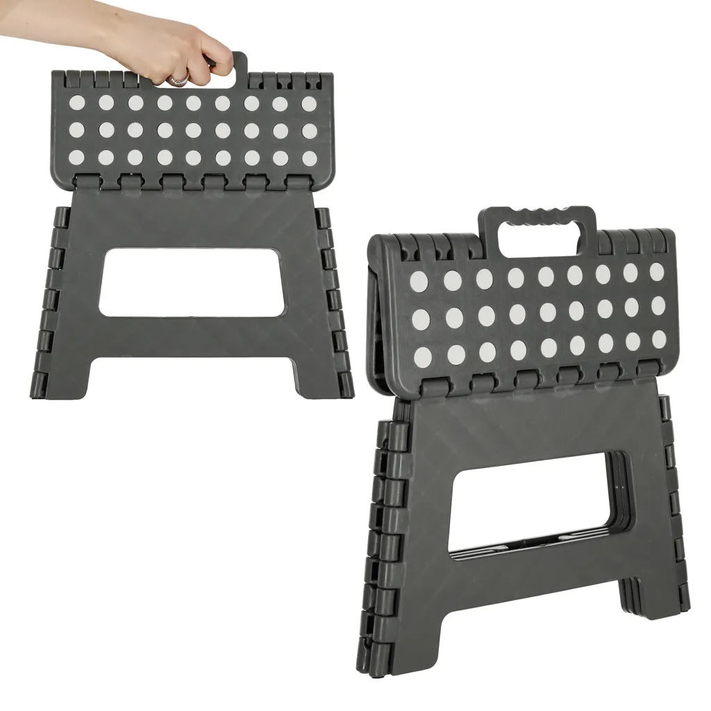 protuklizni sklopivi tabure 22cm tamno sivi - slika 5