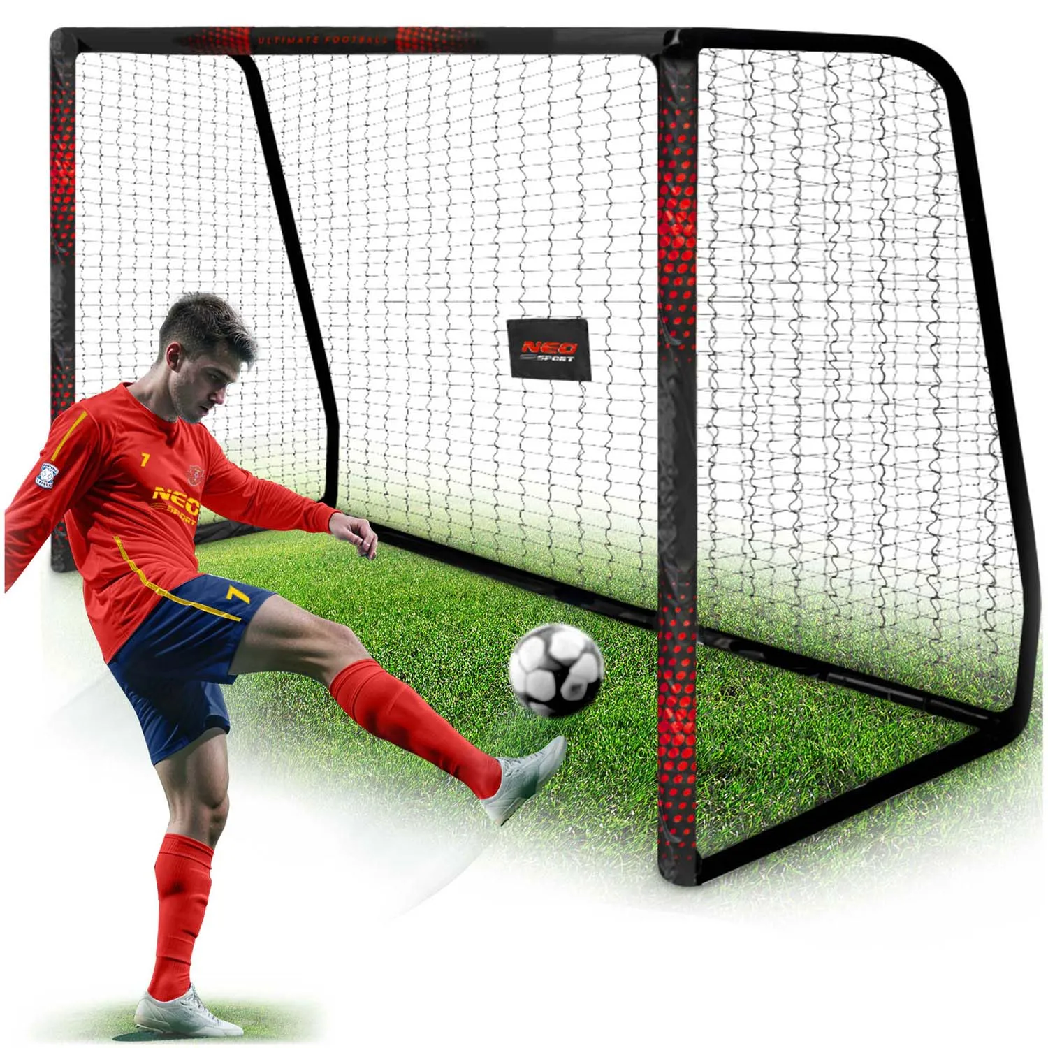 nogometni gol 300 x 200 x 120 cm ns-473 crno-crveni - slika 2