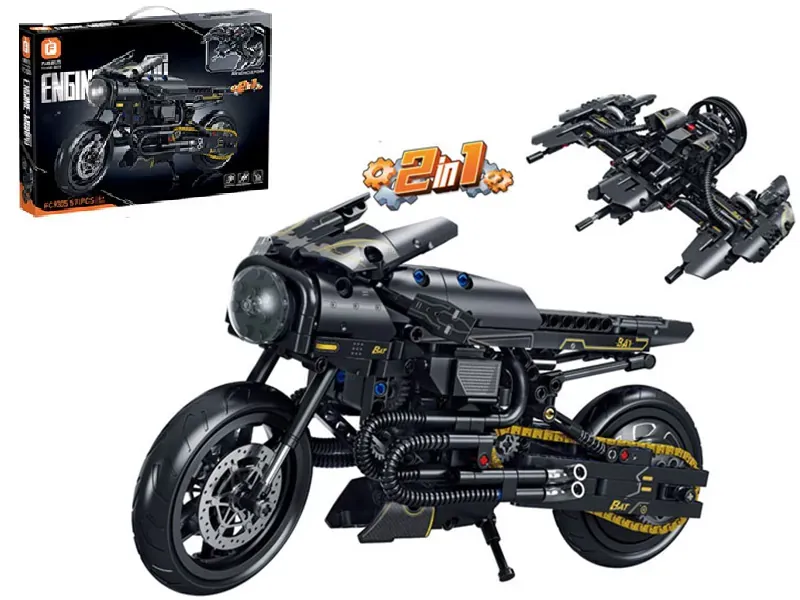 2u1 kockice za sastavljanje motora/letjelice 571kom. crni - slika 2