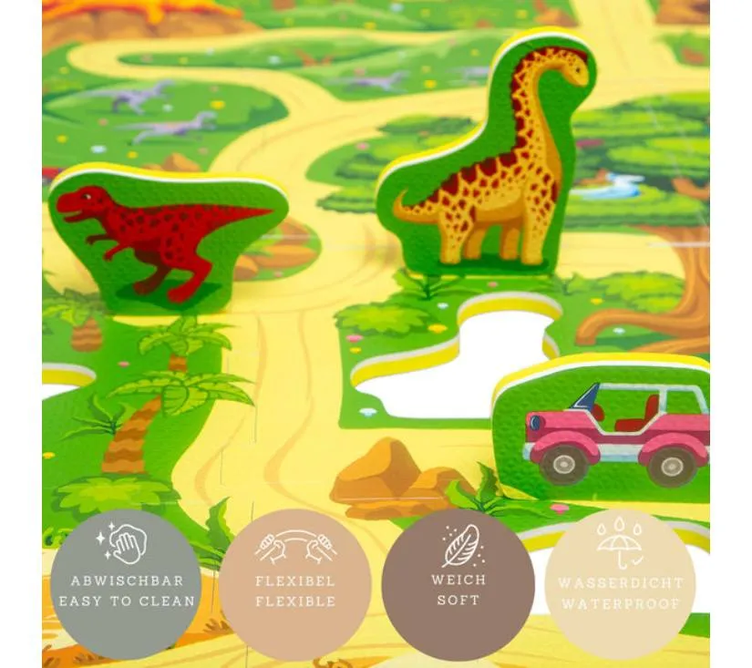 hakuna puzzle podloga za djecu - safari dinosauri 120 x 120 x 1.2 cm - slika 4
