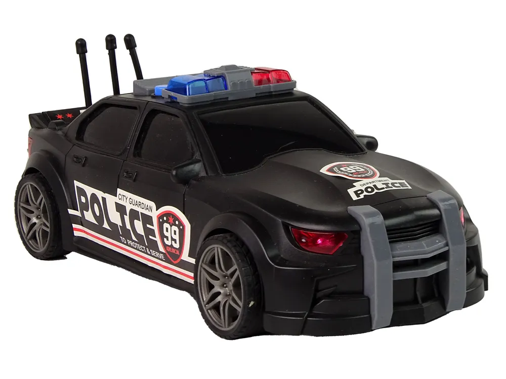sportski trkaći policijski automobil 1:16 crni - slika 5