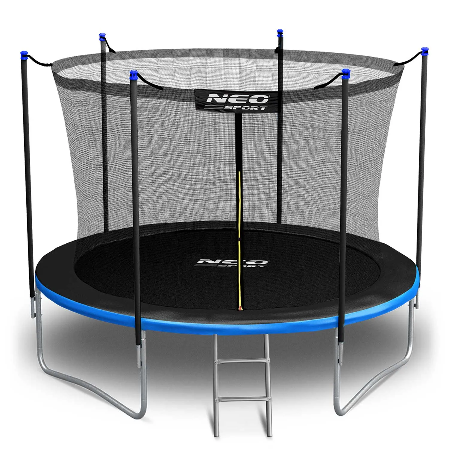 neo-sport vrtni trampolin 312 cm (10 ft) s unutarnjom mrežom i ljestvama, plavi - slika 5