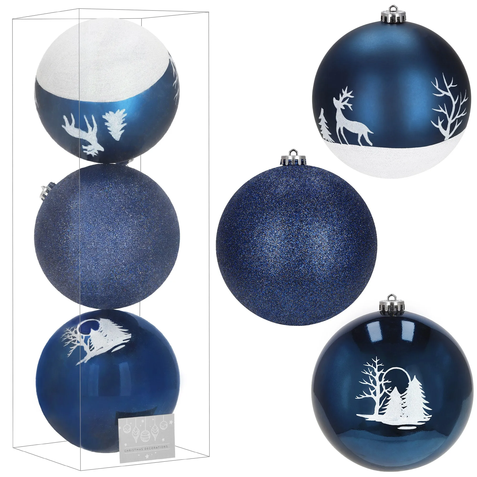 božićne kuglice 15 cm – set 3 komada plave - slika 10