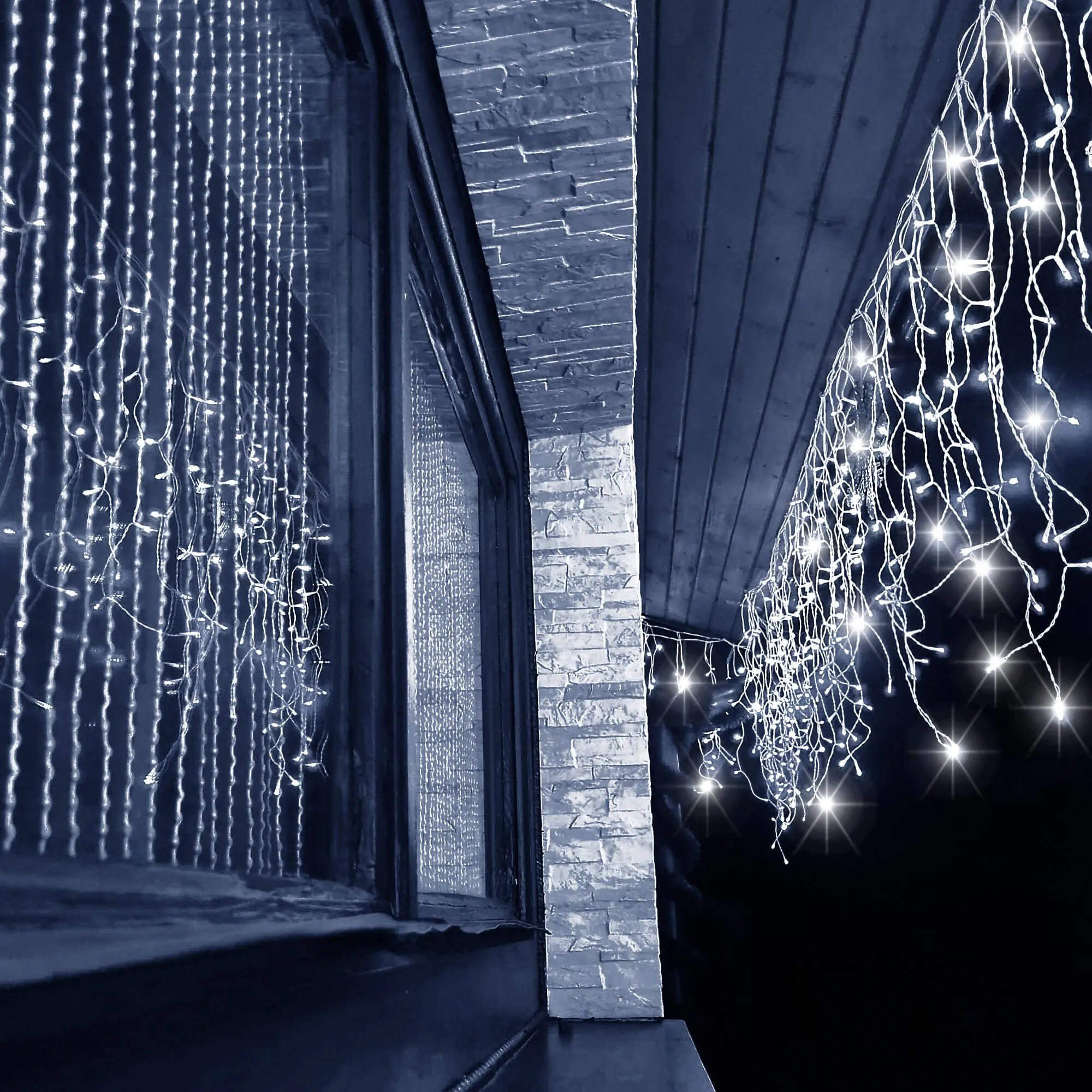 springos svjetlosna zavjesa , hladno bijela 300 led - slika 9