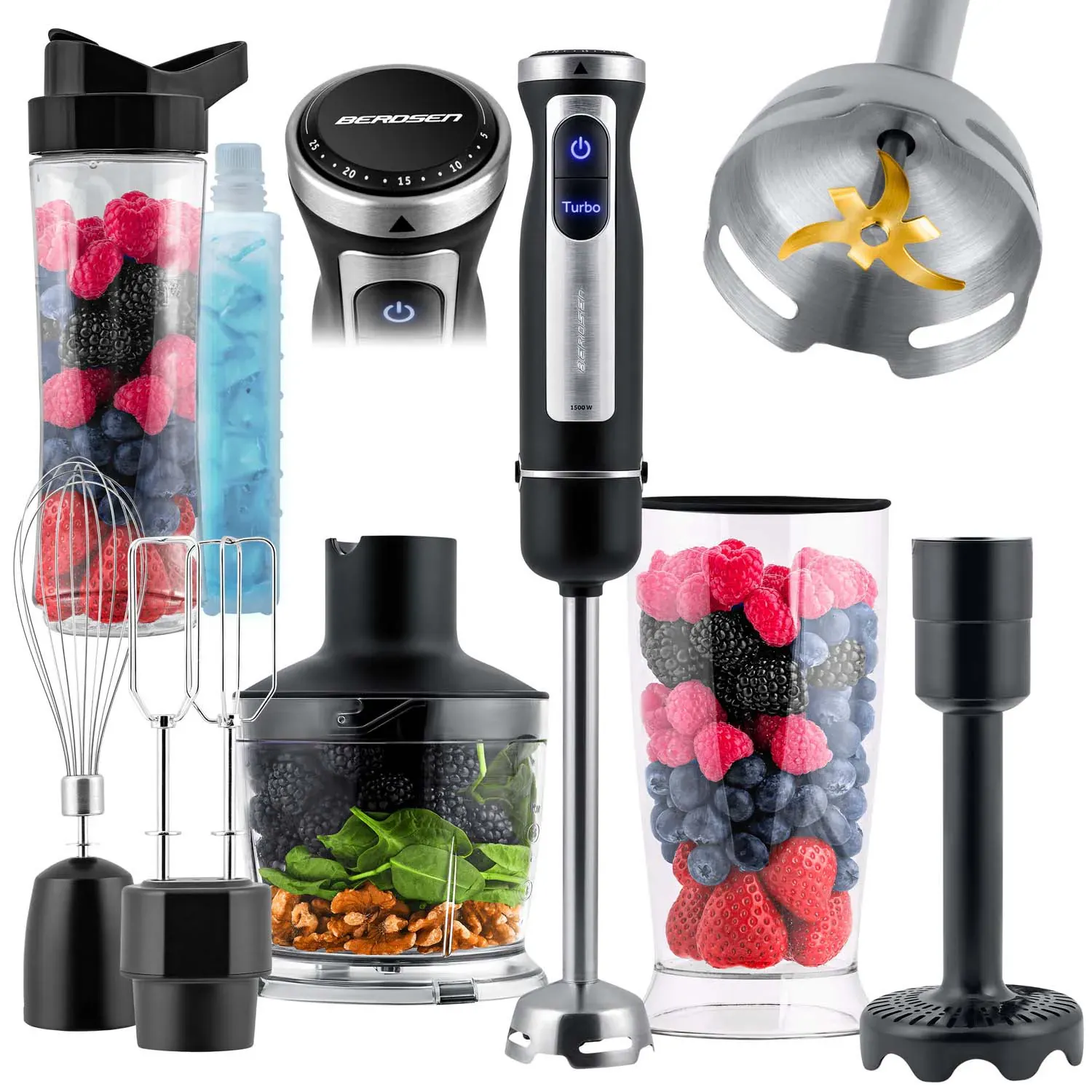 Berdsen ručni blender s bocom snage 1500 W - Pribislavec