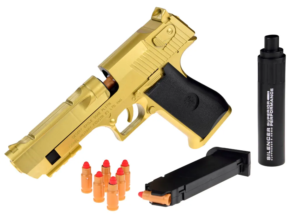 crni desert eagle s prigušivačem s mekim mecima - slika 3