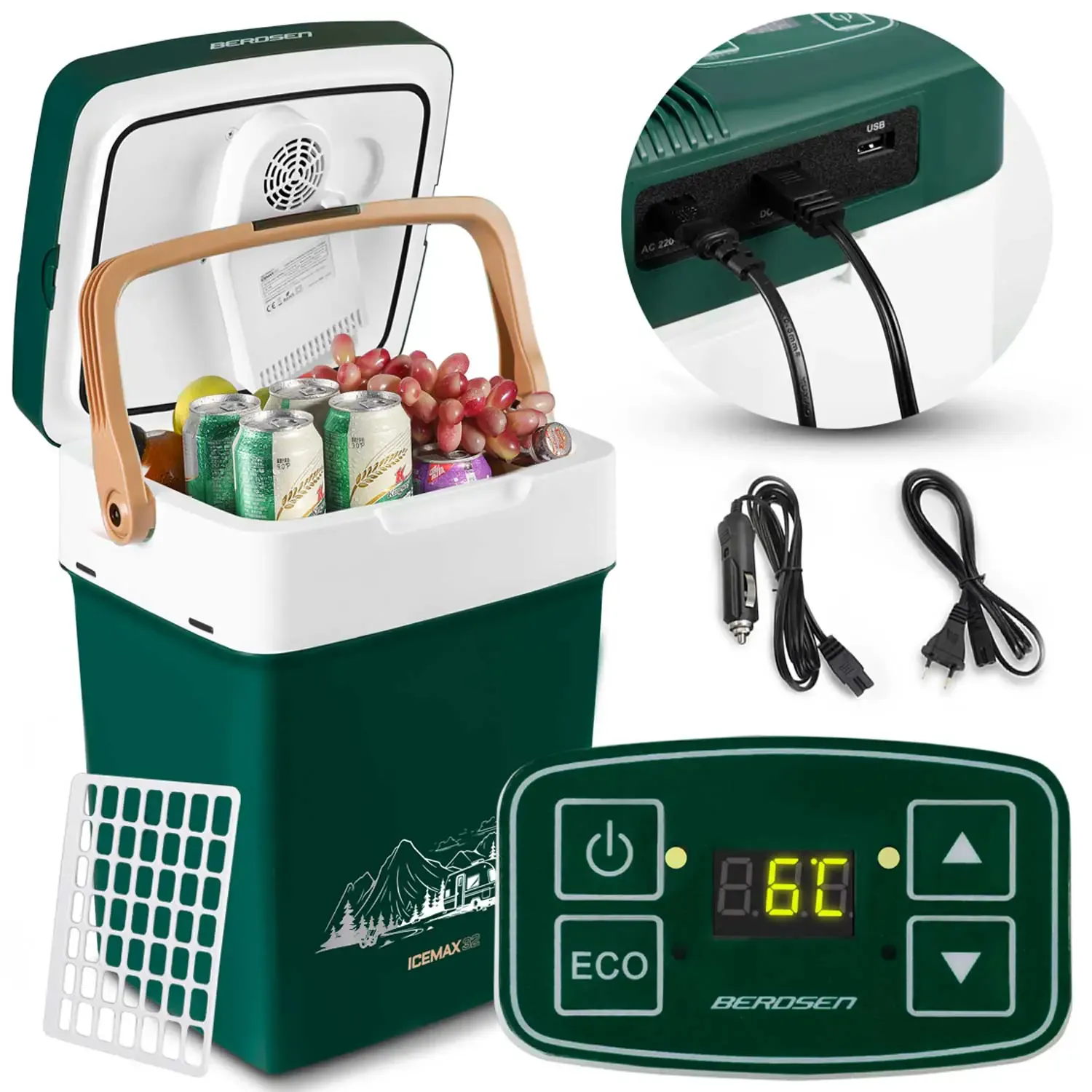 Berdsen Icemax putni hladnjak 29 litara s ECO načinom rada - zeleni - Pribislavec