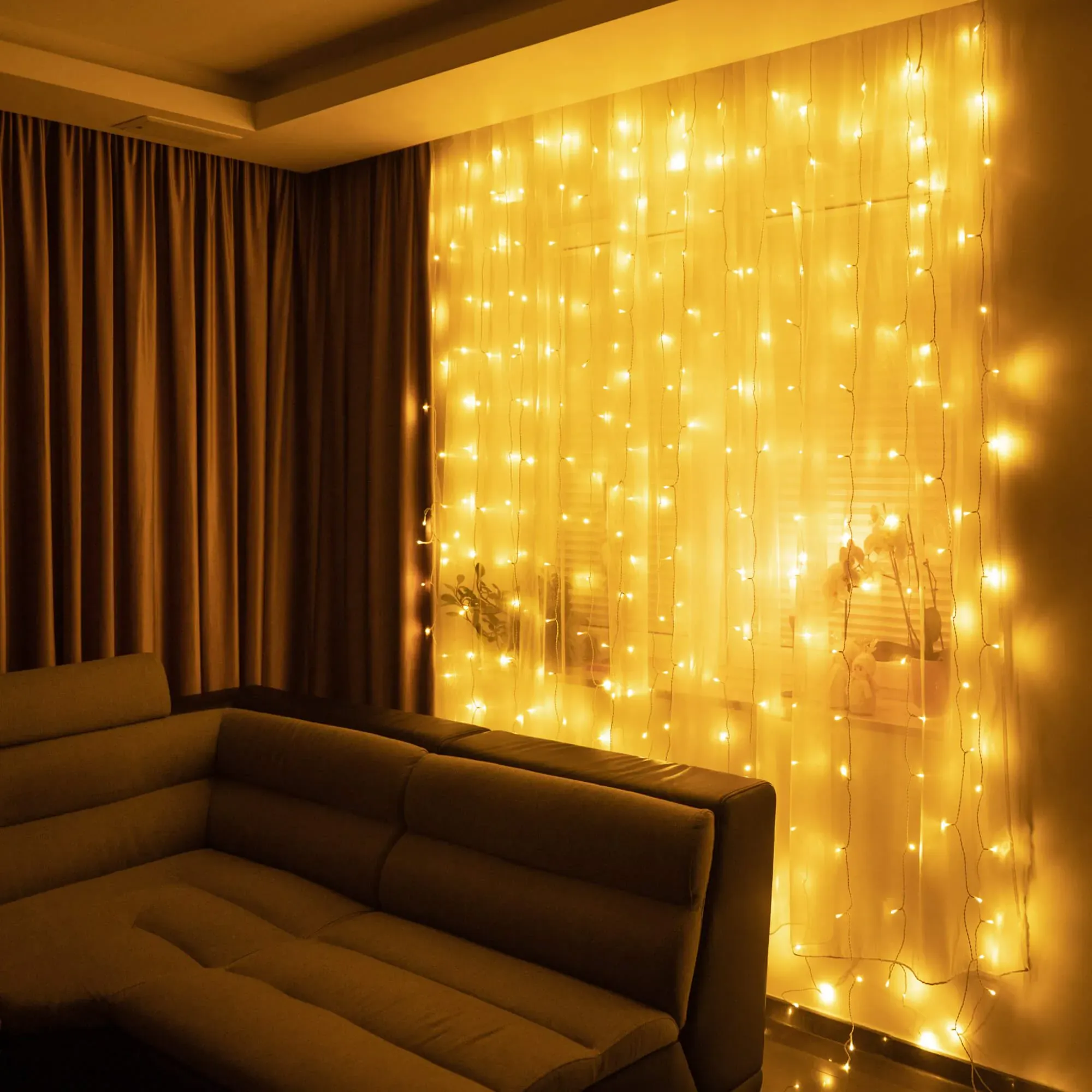 led žičane lampice- zavjesa – 200 lampica, toplo bijela - slika 2