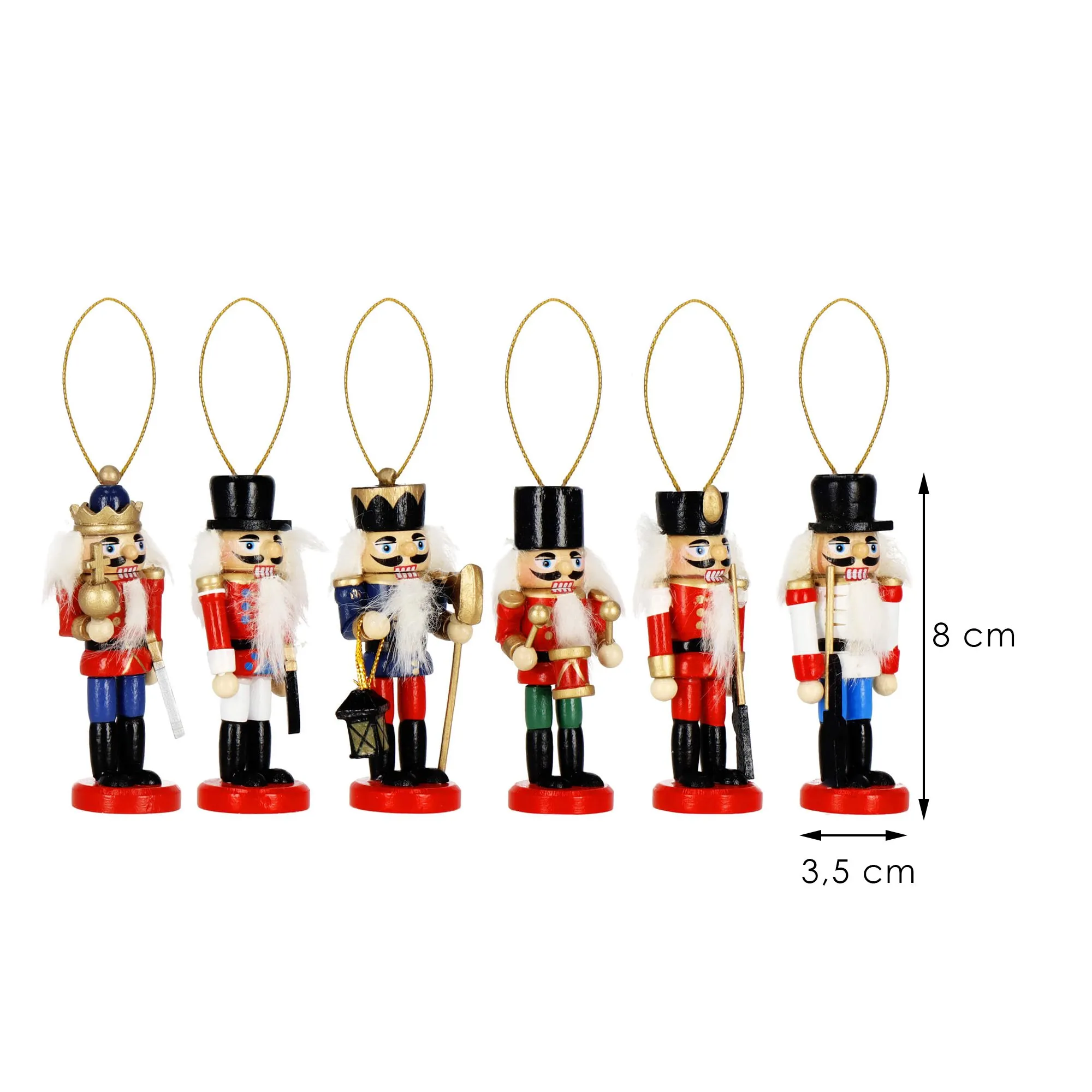 božićna dekoracija - figurice orašar, 8 cm, 6 komada - slika 8