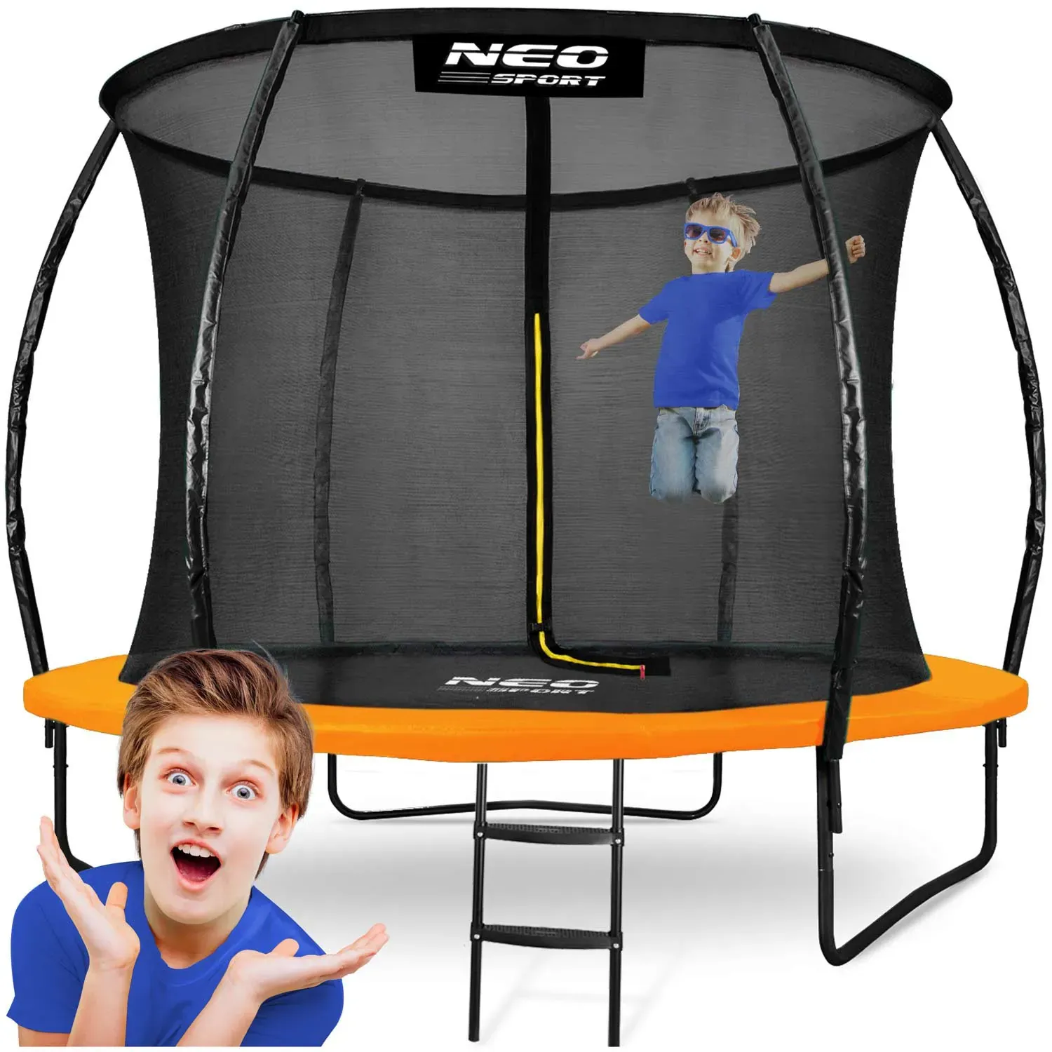 neo-sport profilirani vrtni trampolin 312 cm (10 ft) s unutarnjom mrežom, narančasti - slika 2