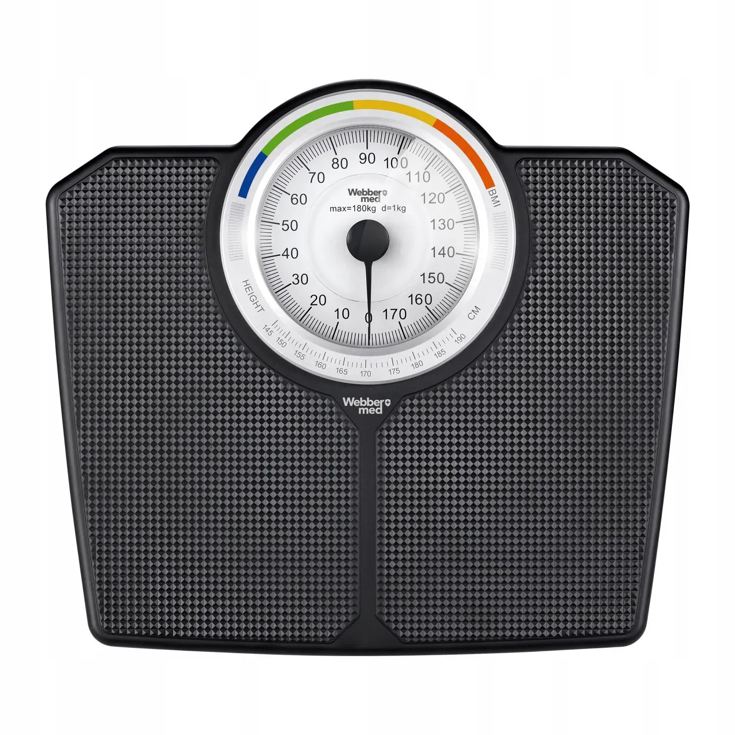 webber bmi klasična mehanička osobna vaga – do 180 kg, crna - slika 2
