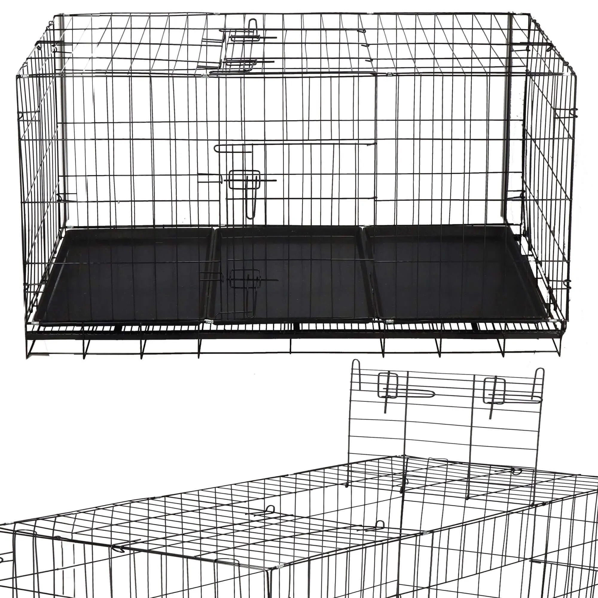 metalni kavez za životinje 130 x 60 x 70 cm - slika 9