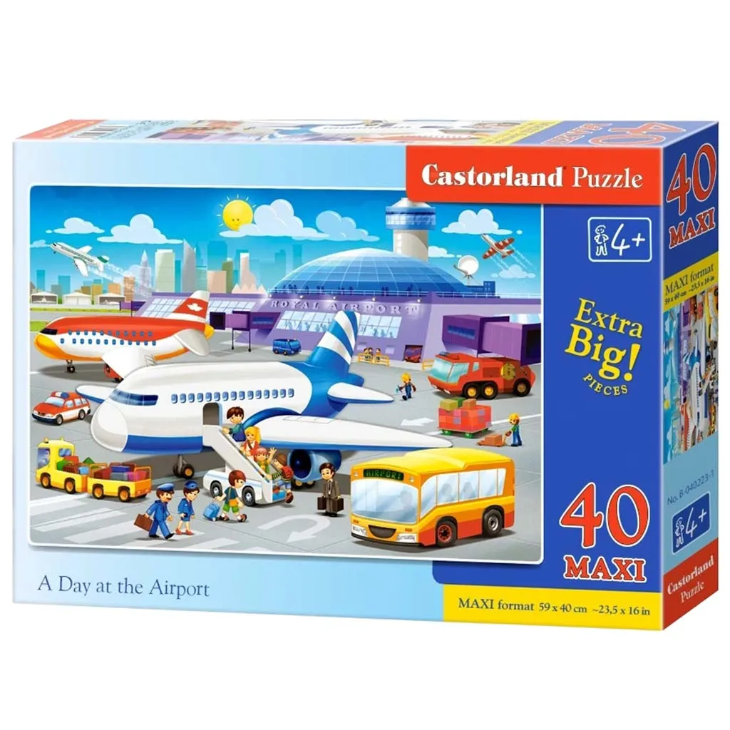 castorland dječje puzzle 40kom - dan u zračnoj luci - slika 3