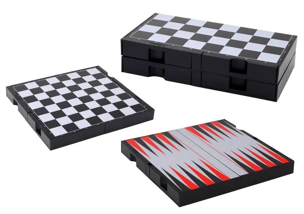 3u1 set za igru na magnetnoj ploči - šah, dame, backgammon - slika 3