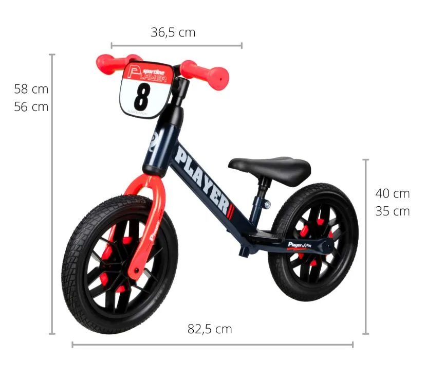 qplay dječji bicikl bez pedala player crveni - slika 4