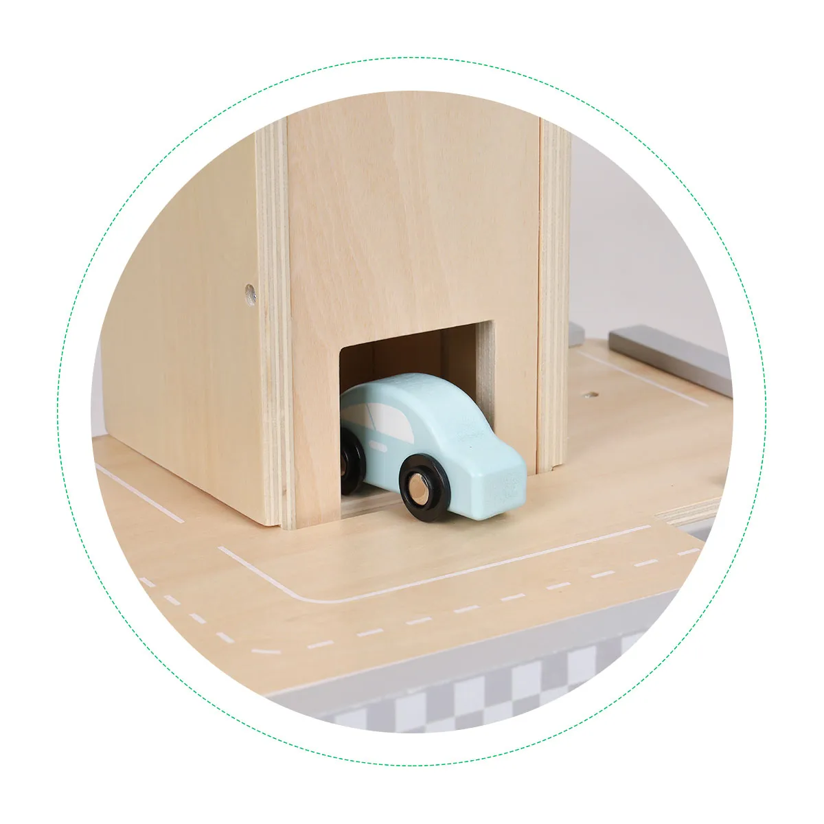 ecotoys w04b047b drvena garaža s autićima i helikopterom - slika 7