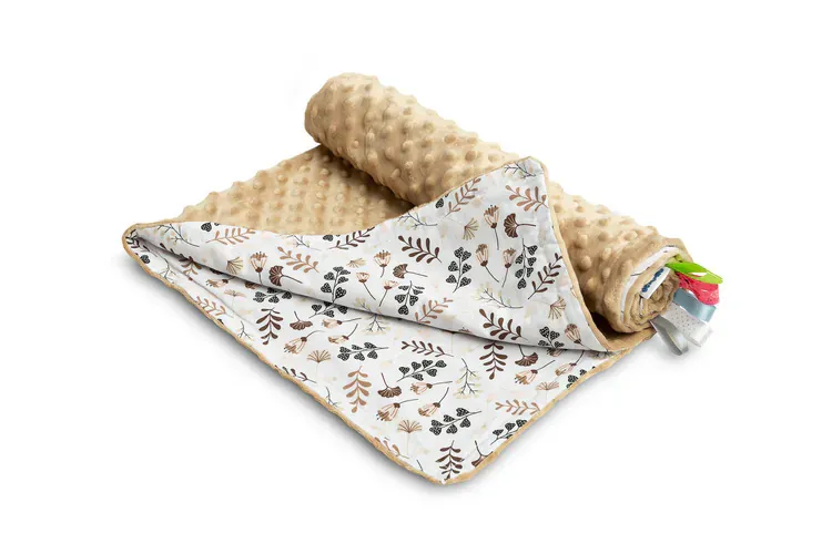 sensillo lagana minky deka 75x100cm smeđe cvijeće - slika 4