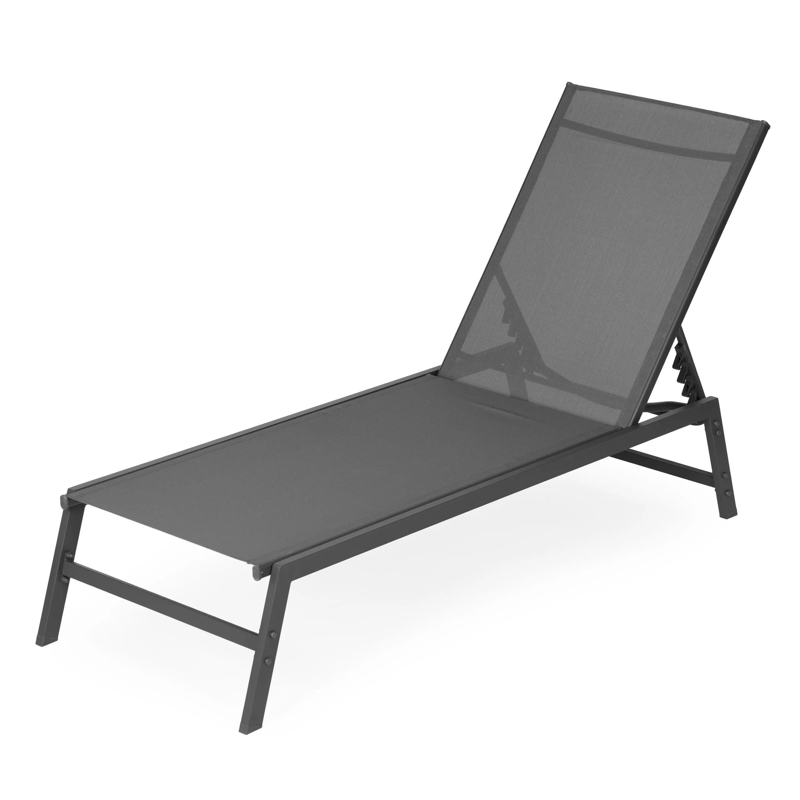 multigarden vrtna/plažna ležaljka s podesivim naslonom, čelični okvir, siva - slika 6