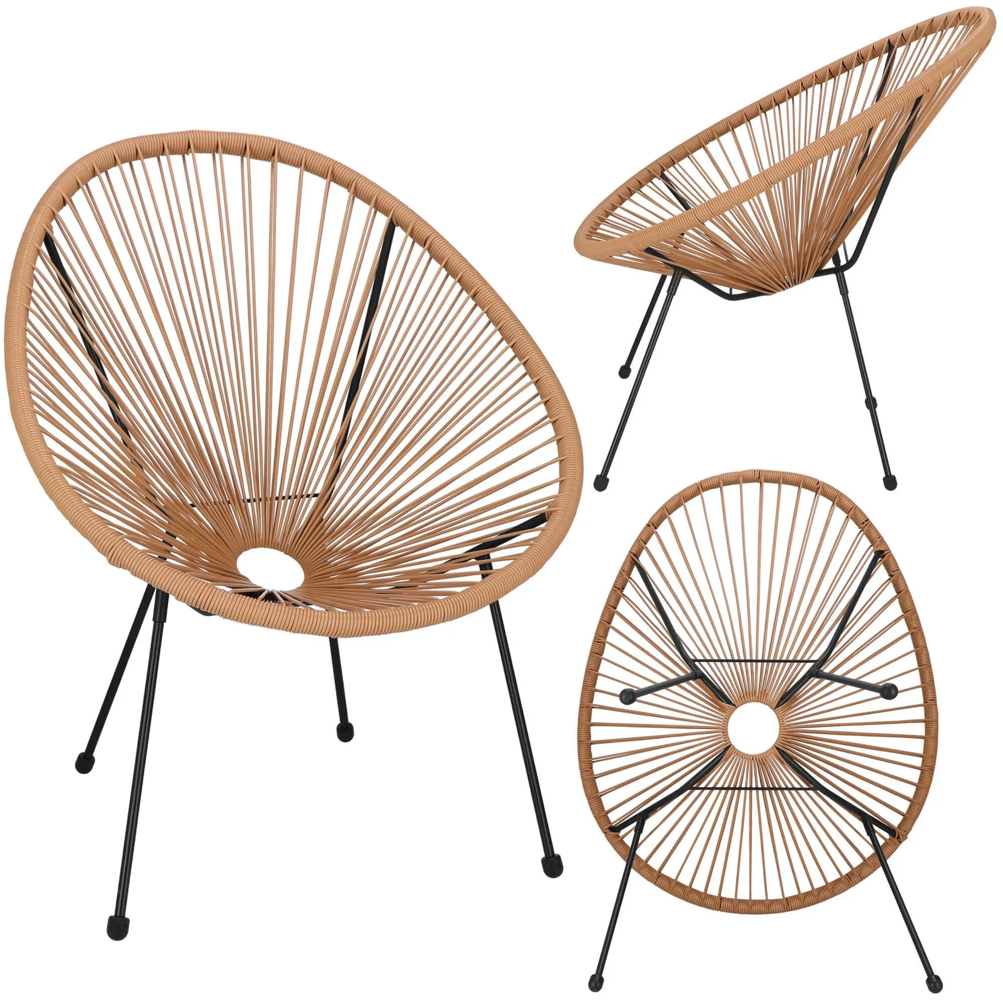 springos vrtna stolica od ratana,bež 72 x 82 x 85 cm - slika 2