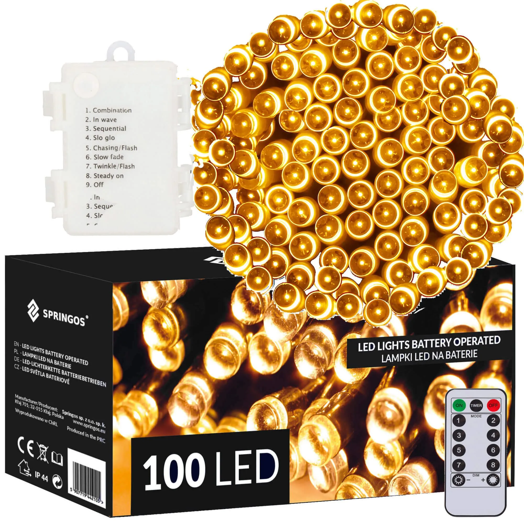 led lampice na baterije – 100 lampica toplo bijele - slika 5