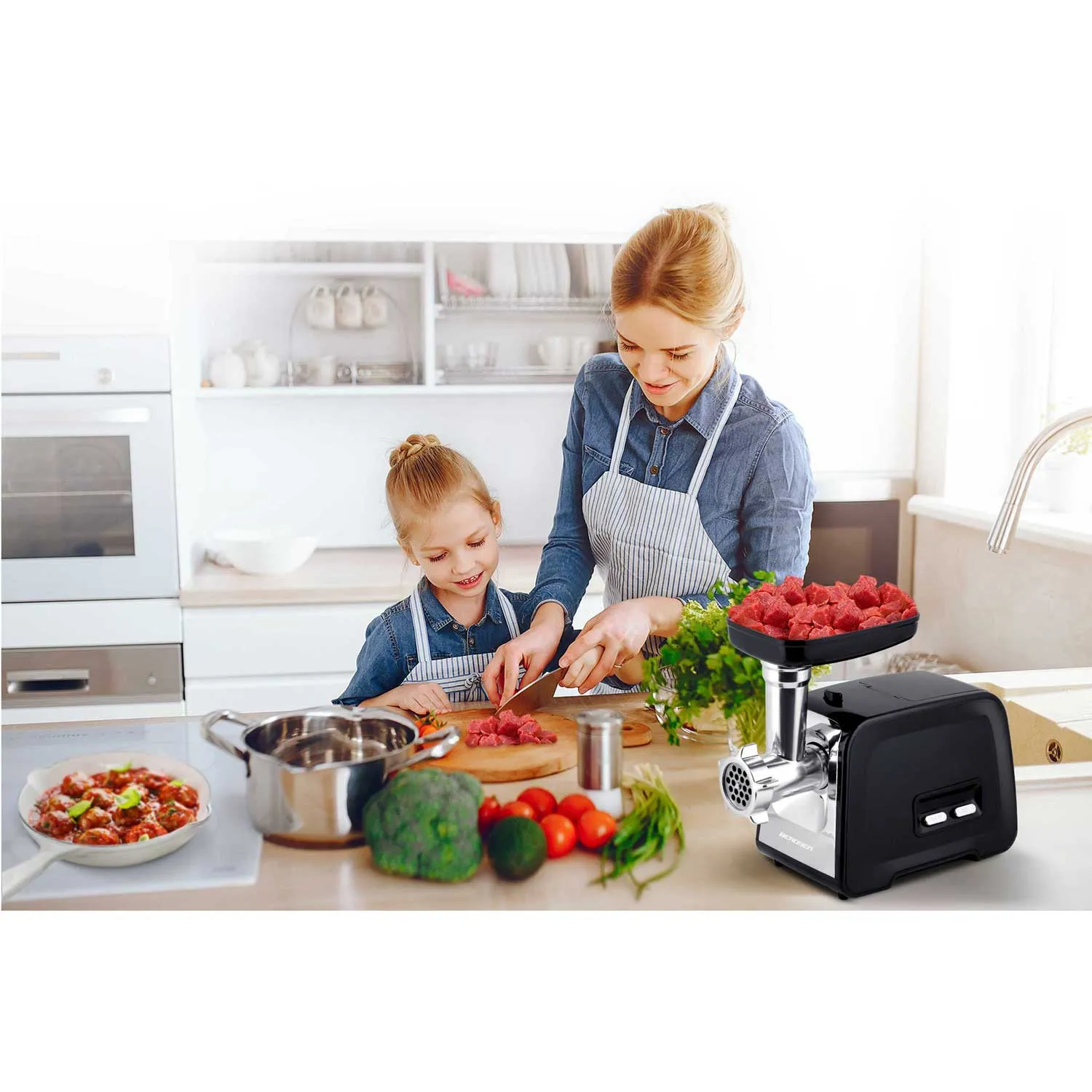 stroj za mljevenje mesa bd-601a berdsen 450/1200w - slika 8