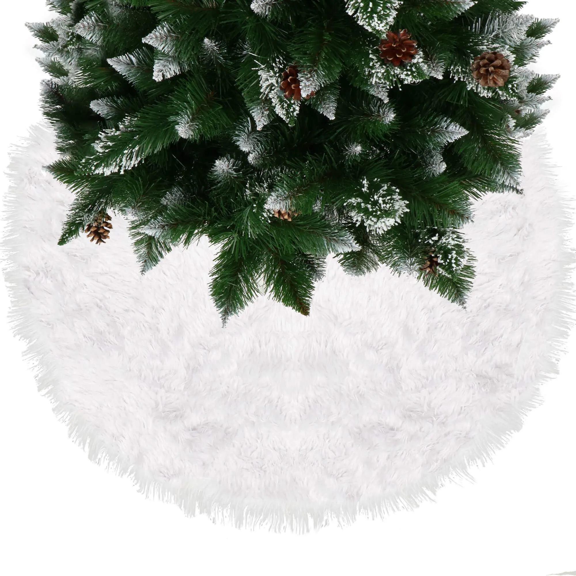 springos dekorativna podloga za bor, 120 cm, bijela - slika 8