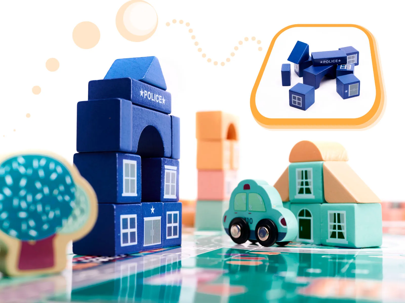 drvene kocke puzzle grad 181 kom. - slika 8