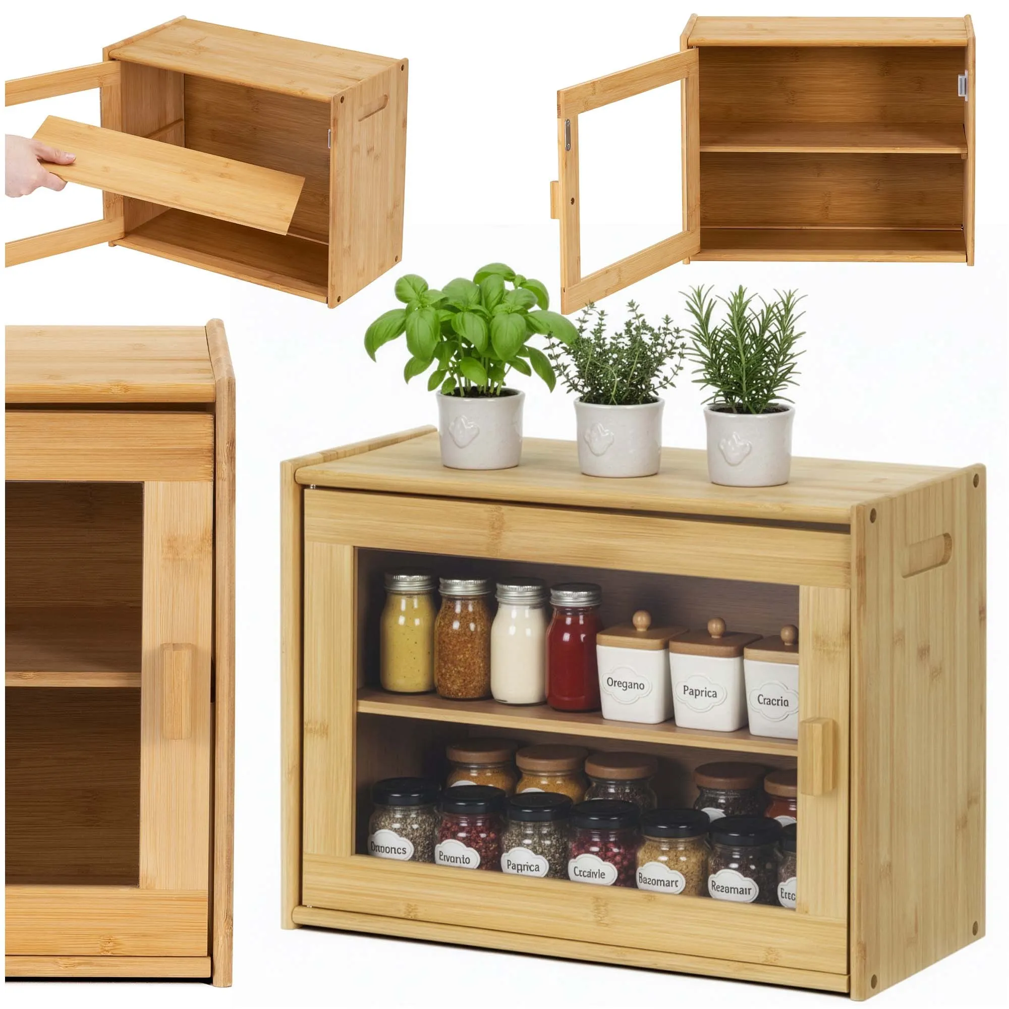 posuda za kruh 40 x 31 x 20 cm bambus, prozirni akril - slika 6