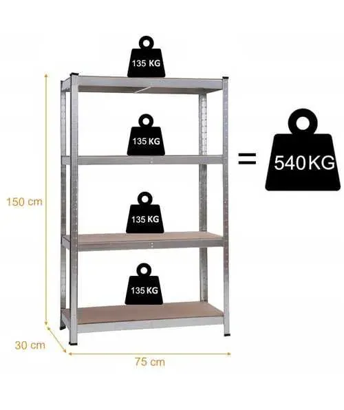 Regał Magazynowy Landgraf 150X75X30 CM - Pribislavec
