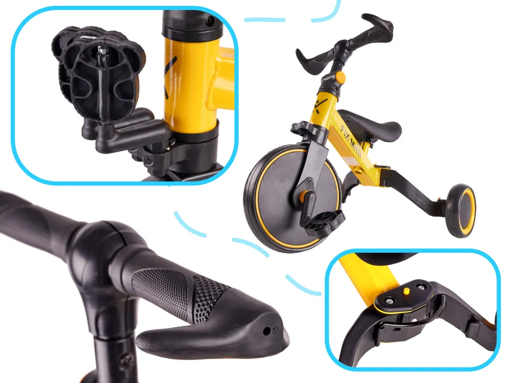 trike fix mini 3u1 tricikl s pedalama žuti - slika 3