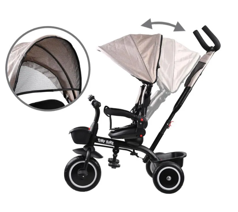 dječji tricikl 3u1 tiny bike bež - slika 3