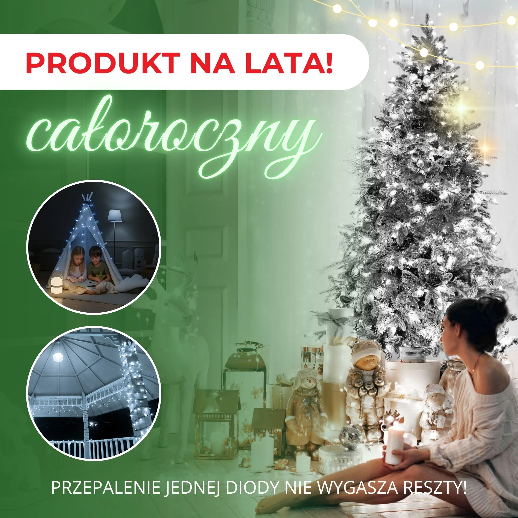 božićne led lampice – 400 lampica, hladno bijela - slika 9