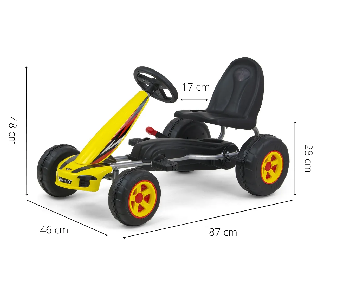 milly mally dječji karting na pedale viper žuti - slika 6