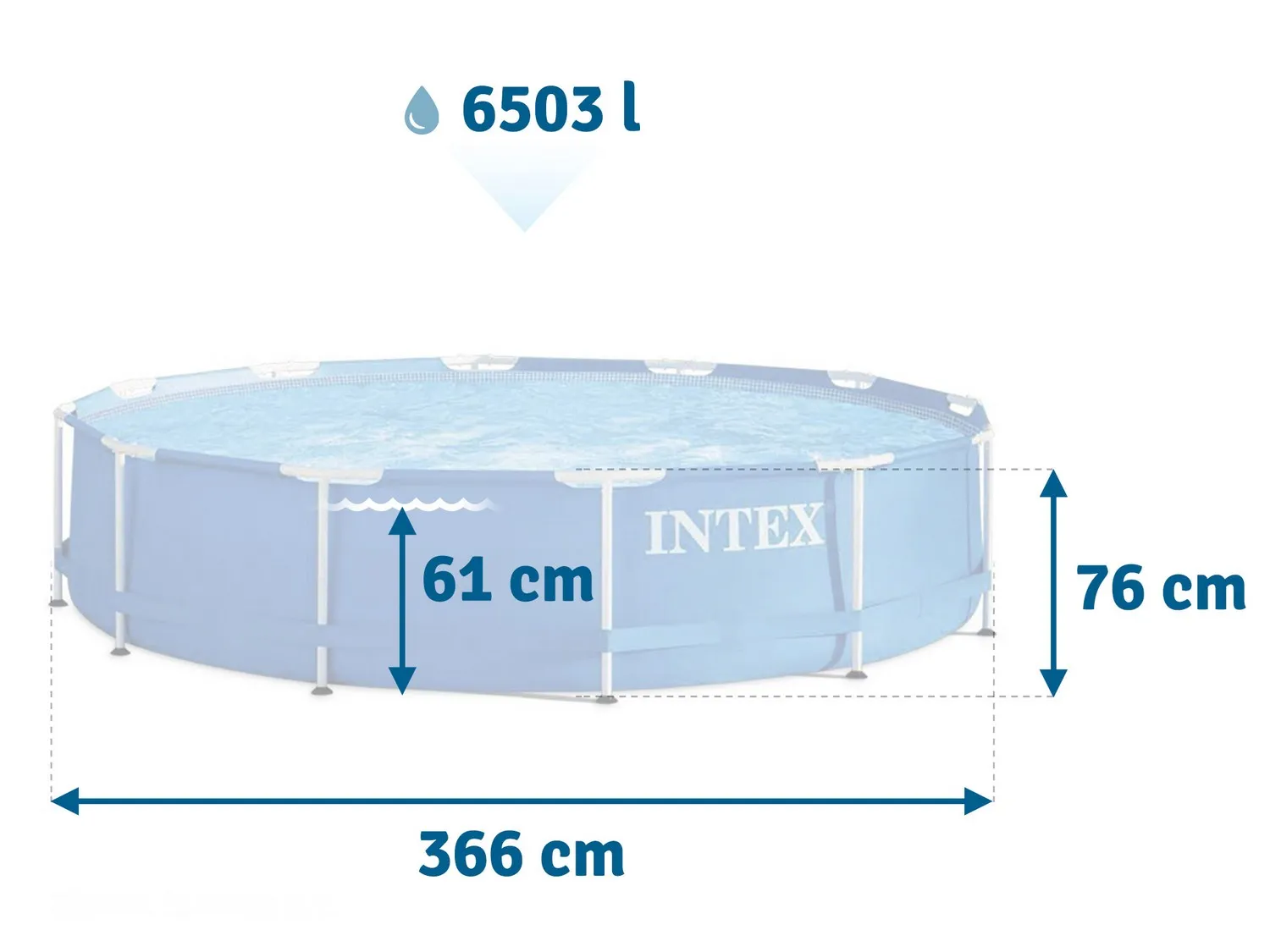 okvirni vrtni bazen 366 x 76 cm 6u1 intex - slika 5