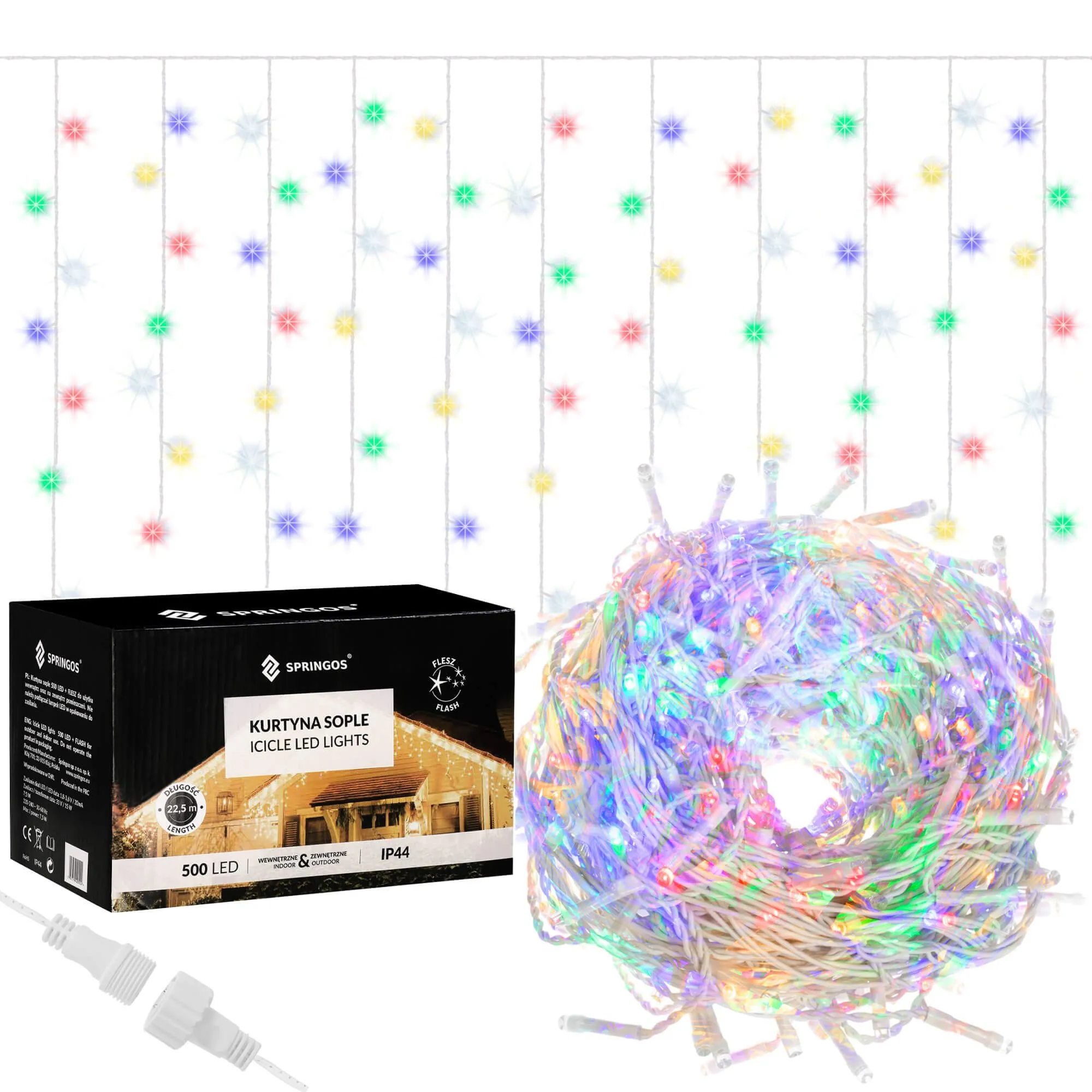 springos zavesa s kapljicama, 500 led, 20m, višebojna - slika 3